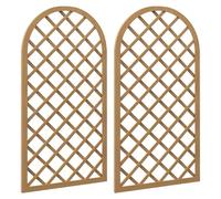 Outsunny Lot de 2 Treillis en Bois pour Le Jardin Panneau Arc 60L x 120H cm