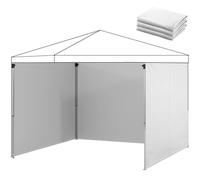 Outsunny Lot de 3 parois latérales pour tonnelle de 3 x 3 m, Panneaux Latéraux pour pavillon, fermeture éclair tissu Oxford blanc
