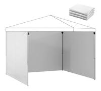 Outsunny Lot de 3 parois latérales pour tonnelle de 3 x 3 m, Panneaux Latéraux pour pavillon, Fermeture éclair, en Tissu Oxford, Blanc