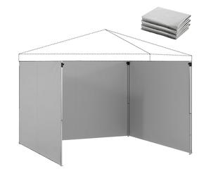 Outsunny Lot de 3 parois latérales pour tonnelle de 3 x 3 m, paroi latérale avec fermeture éclair, protection UV, parois latérales en tissu Oxford imperméable, brise-vue et protection contre le vent