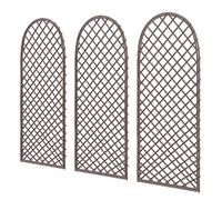 Outsunny Lot de 3 Treillis de jardin en osier tissé Panneau Arc pour Plantes grimpantes 43 x 2 x 112 cm, effet bois naturel