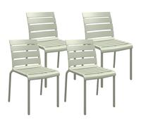 Outsunny Lot de 4 Chaises de Jardin Extérieur Empilables 42x54x78cm Vert