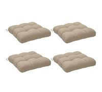 Outsunny Lot de 4 coussins de chaise de jardin, capitonnés, 10 cm ép., 48x48 cm, Kaki