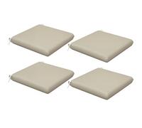 Outsunny Lot de 4 Coussins de Chaise Rembourrage Épais 47 x 47 cm Beige