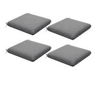 Outsunny Lot de 4 Coussins de Chaise Rembourrage Épais 47 x 47 cm Gris