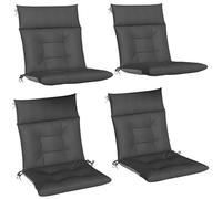 Outsunny Lot de 4 Coussins pour Chaises de Terrasse 112x53cm Gris Foncé