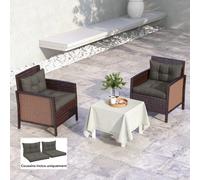 Outsunny Lot de 4 coussins pour le jardin avec 2 coussins d'assise et 2 coussins de dossier, polyester, gris anthracite