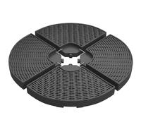 Outsunny Lot de 4 dalles de lestage pour parasol déporté dim. tot. 100L x 100l x 8H cm HDPE aspect rotin noir noir