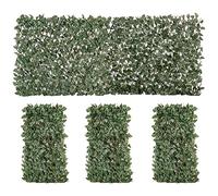 Outsunny Lot de 4 Haies Artificielles de Lierre, Feuilles Murale Brise-vue Extensible en Polyester Osier, Clôture Décorative Artificielle 200 x 100 cm pour Jardin Extérieur Balcon Terrasse, Vert