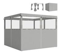 Outsunny Lot de 4 parois latérales pour tonnelle, 3 x 3 m, panneaux latéraux avec 8 fenêtres en filet enroulables, protection UV 30+, imperméable, remplacement latéral pour tonnelle de jardin, gris
