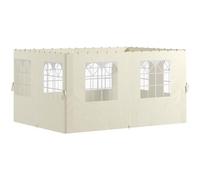 Outsunny Lot de 4 parois latérales pour tonnelle, 3 x 4 m, avec crochets, 8 fenêtres, protection UV, remplacement latéral pour tonnelle de jardin, extérieur, fête, crème