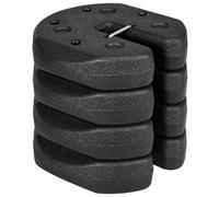 Outsunny Lot de 4 Poids de lestage Circulaire pour tonnelle Barnum Tente avec Broches de renforcement et Corde de Transport HDPE Noir