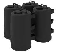 Outsunny Lot de 4 Sacs de Lestage pour Tonnelle, Sacs de Poids pour Tonnelle Remplissage d'Eau ou de Sable avec Poignées de Transport et Auto-agrippantes, Tissu 500D, pour Auvent, Tente, Parasol, Noir