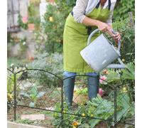 Outsunny Lot de 5 clôture de jardin décoratives, bordures en métal noir avec ornements pour parterre de fleurs - 305 x 80 cm noir