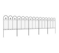 Outsunny Lot de 5 Clôtures de Jardin Décoratives 305 x 79,5 cm Noir