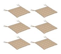 Outsunny Lot de 6 Coussins de Chaise de Jardin, Coussins extérieur capitonné, Grand Confort cm avec Attaches, dim. 40L x 40l cm Kaki