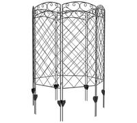 Outsunny Lot de 7 clôtures de jardin décoratives en métal avec ornements - 344L x 110H cm noir