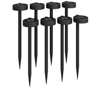 Outsunny Lot de 8 spot solaire extérieur, lampe solaire extérieure marche/arrêt automatique, lumière solaire avec 3000K LED pour jardin chemins noir