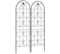 Outsunny Lot de Support pour Plantes Grimpantes Oiseaux 50 x 150 cm Noir | Treillis de Jardin Extérieur, pour Légumes, Vignes, Fleurs, en Métal