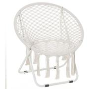 Outsunny Loveuse Fauteuil Rond de Jardin Papasan Pliable Macramé Beige