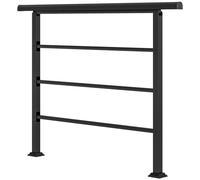 Outsunny Main courante d'escalier 131 cm Rampe d'escalier avec kit d'installation Angle réglable pour 1-4 marches Noir