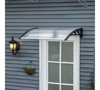 Outsunny Marquise de Fenêtre et Porte en Polycarbonate et Aluminium, 110x60x18cm - Transparent