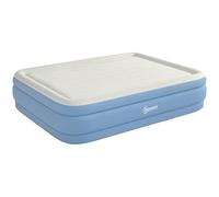 Outsunny Matelas autogonflant de Camping lit Gonflable Pliable 2 Personnes - avec Pompe intégrée Surface floquée 203L x 152l x 46H cm Gris Clair et Bleu