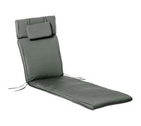 Outsunny Coussin Bain de Soleil Coussin Chaise Longue Matelas transat déhoussable avec zippé, tétière, Cordons d'attache, Matelas Uniquement, 198 x 53 x 5 cm, Gris