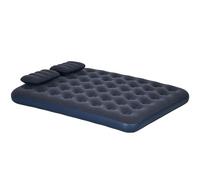 Outsunny Matelas Gonflable 2 Personne lit pneumatique Portable avec Pompe à Main intégrée, Surface floquée, pour Camping, Voyage - 191 x 137 x 22 cm, Bleu
