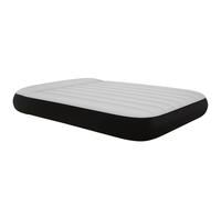 Outsunny Matelas Gonflable 2 Personnes avec Pompe électrique intégrée, Sac de Transport, Appui-tête, Surface floquée, pour Camping, 191 x 137 x 30 cm, Gris Clair