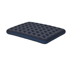 Outsunny Matelas Gonflable 2 Personnes Matelas pneumatique avec Pompe à Main intégrée, Surface floquée, pour Camping, Voyage - 203L x 152l x 22H cm, Bleu