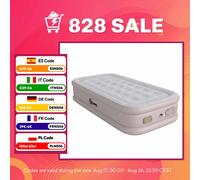 Outsunny Matelas Gonflable, Pompe Électrique Intégrée, Surface Floqué , Imperméable 5000 mm, Sac Transport, 190x97x39cm, Kaki MARRON