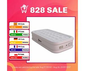 Outsunny Matelas Gonflable, Pompe Électrique Intégrée, Surface Floqué , Imperméable 5000 mm, Sac Transport, 190x97x39cm, Kaki MARRON