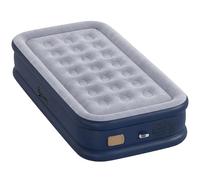 Outsunny Matelas gonflable simple avec pompe électrique intégrée, gonflage en 3 minutes, dégonflage en 2 minutes, surface floquée, lit gonflable pliable imperméable avec sac de transport pour voyage