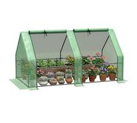 Outsunny Mini serre tunnel 180 x 90 x 90 cm Toit pointu Acier PE 140 g/m² Anti-UV fenêtres zip Vert