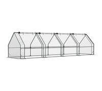 Outsunny Mini Serre de Jardin Mini Serre Tunnel 360L x 90l x 90H cm Toit Pointu Acier PE Haute densité 140 g/m² Anti-UV 4 fenêtres avec Zip enroulables Transparent