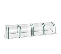 Outsunny Mini Serre de Jardin Mini Serre Tunnel Serre à tomates 3,95L x 1l x 0,8H m Acier PVC Haute densité Anti-UV 4 fenêtres avec Zip enroulables Vert et Transparent