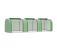 Outsunny Mini Serre de Jardin Serre à tomates 3L x 1l x 0,8H m Acier PE Haute densité 140 g/m² Anti-UV 3 fenêtres Vert