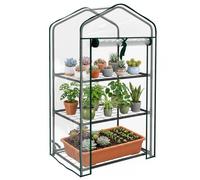Outsunny Serre de balcon 3 niveaux – châssis acier, bâche PVC renforcée, 59x39x127 cm, Transparent