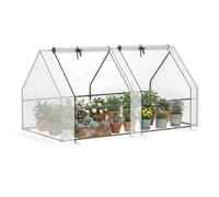 Outsunny Mini-serre tunnel 180 x 90 x 90 cm Toit pointu Acier PE 140 g/m² Anti-UV Blanc