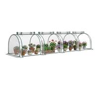 Outsunny Mini Serre de Jardin Tunnel Acier 3,95x1x0,8m Vert et Transparent