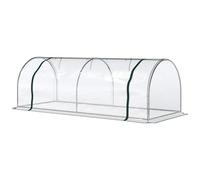 Outsunny Mini Serre de Jardin Tunnel Serre à Tomates 2,5 x 1 x 0,8H m Vert | Porte Zippée, Bâche Plastique Transparent, Métal Époxy pour Extérieur