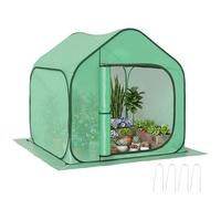 Outsunny Mini Serre Pop-Up Porte à Fermeture Éclair 150 x 148 x 148 cm Vert