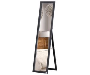 Outsunny Miroir Pleine Longueur Rectangulaire Mural et sur Pied Noir pour Dressing Aosom France