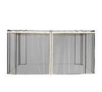 Outsunny Moustiquaires tonnelle 3x4 m – Lot 4 zippées, crochets – Polyester Nylon – Noir/Crème