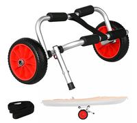 Outsunny Outsunny Chariot sit on top kayak chariot de transport pliable pour bateaux canoë ou kayak charge max. 70 Kg alu. Rouge