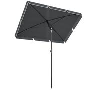 Outsunny Outsunny Parasol de jardin Parasol droit rectangulaire inclinable alu métal polyester haute densité 2 x 1,3 m gris Gris foncé