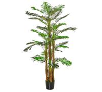 Outsunny Palmier artificiel H.1,85 m, tronc branches feuilles lichen, grand réalisme, pot inclus