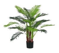 Outsunny Palmier Artificiel H.1 m Arbre Artificiel Tronc Branches Lichen