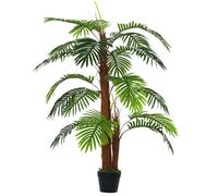 Outsunny Palmier Artificiel Hauteur 1,2 m Arbre Artificiel Tronc Branches Lichen Feuilles Grand réalisme Pot Inclus